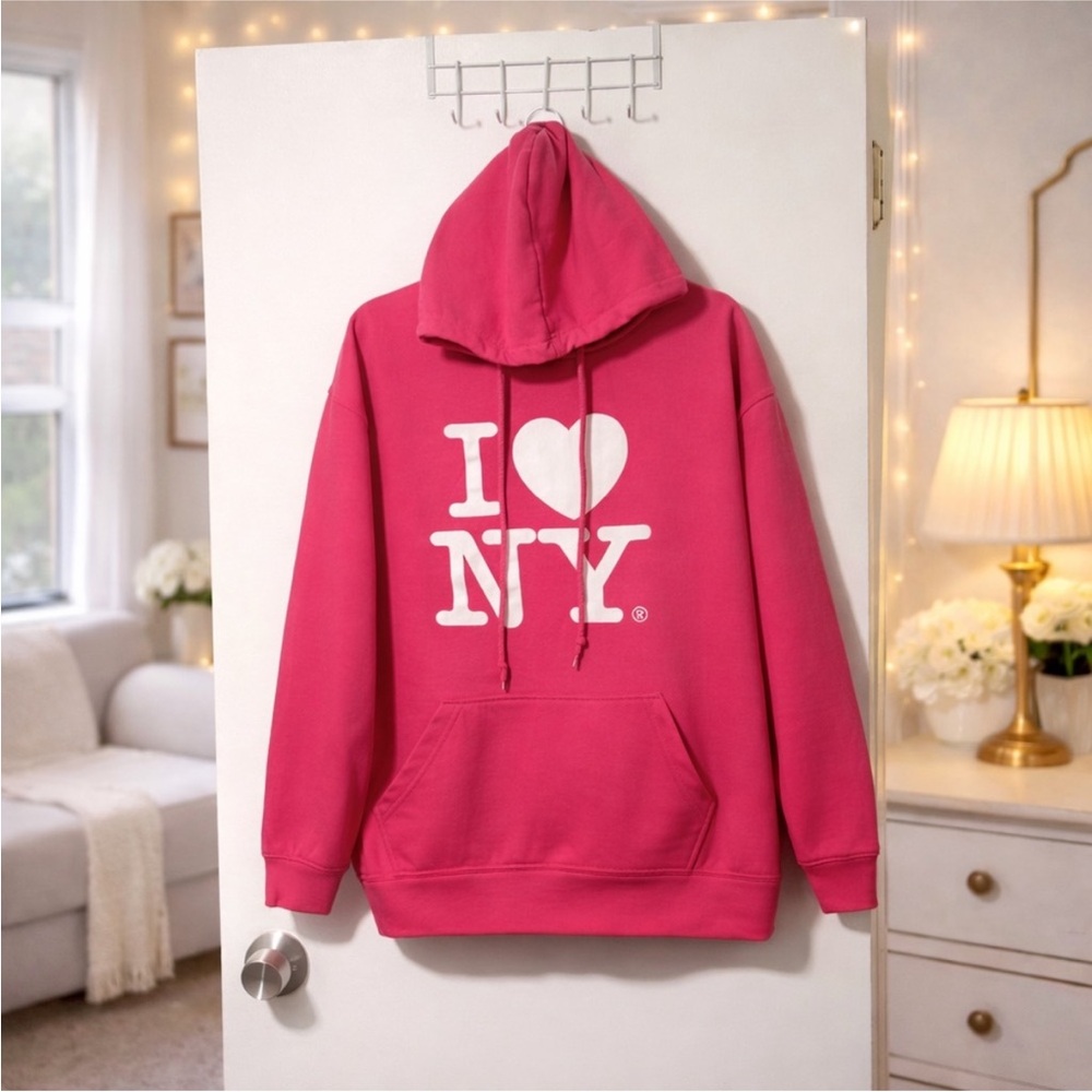 Pink I Love NY Hoodie